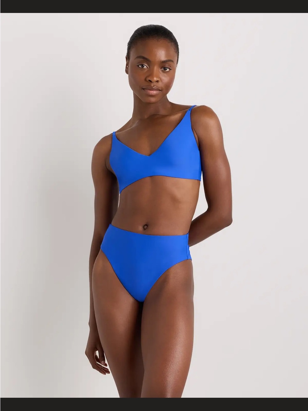 Italian V-Neck Bikini top - in Navy Women's Swim